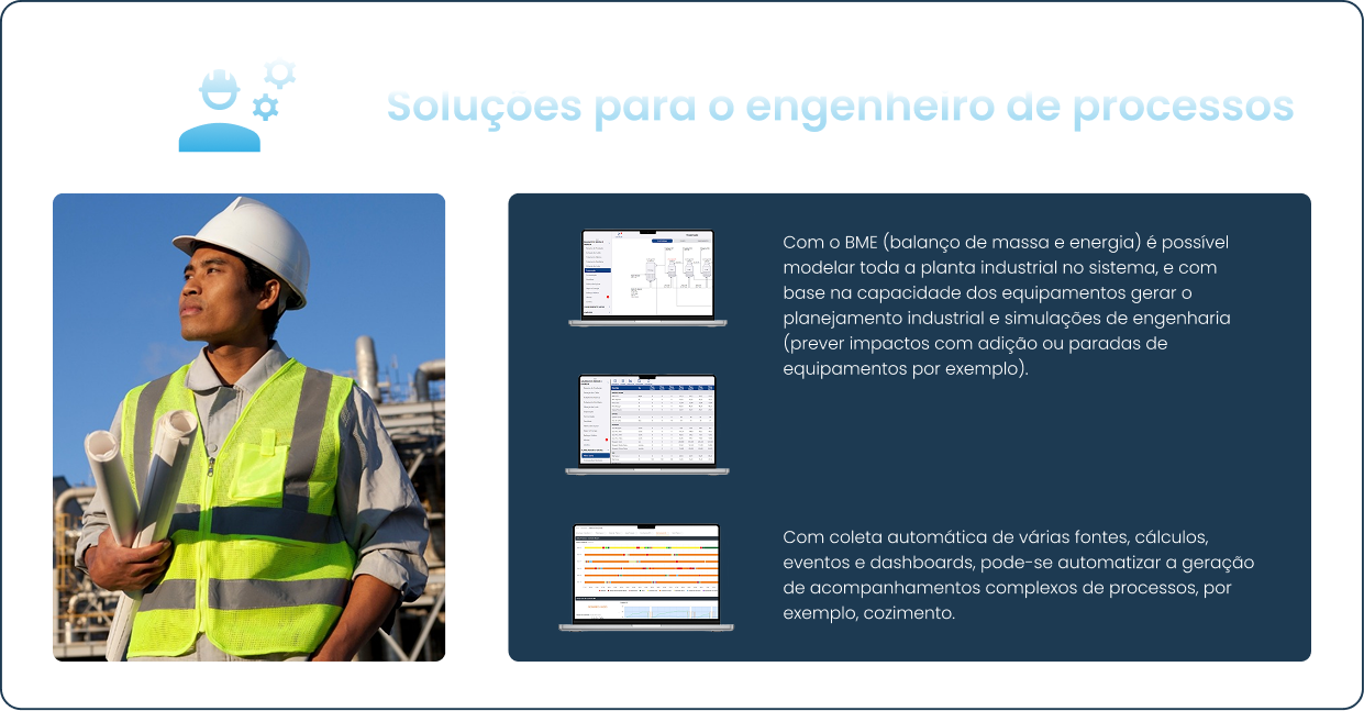 Soluções para o engenheiro de processos